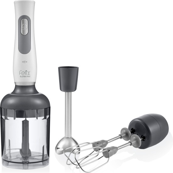 Arzum FL195 Felix Blenix Mini El Blender Seti 900W, Çırpıcı ve Doğrayıcılı, Beyaz