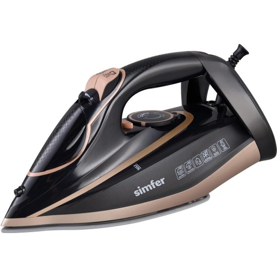 Simfer 6400 Buharlı Ütü 3000W Siyah-Rosegold Seramik Tabanlı Kireç Önleyici Özellikler