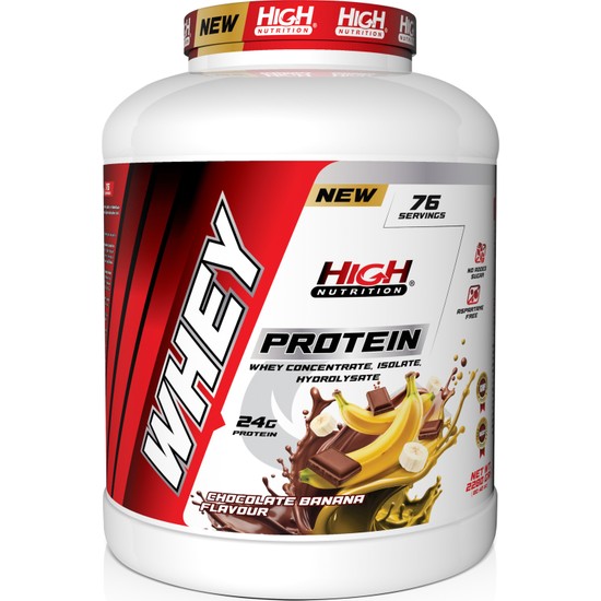 High Nutrition Protein Tozu 2280 gr Çikolata Muz Aromalı 24 gr Protein 76 Servis