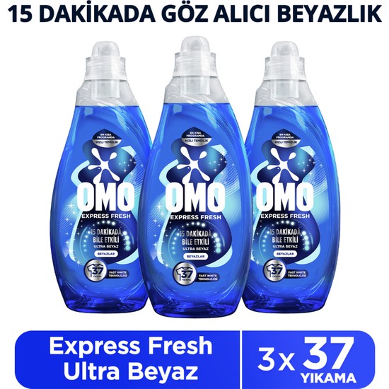 Omo Sıvı Çamaşır Deterjanı 1480 ml Kötü Koku Karşıtı Beyaz ve Renkliler 3×37 Yıkama Özelliğiyle