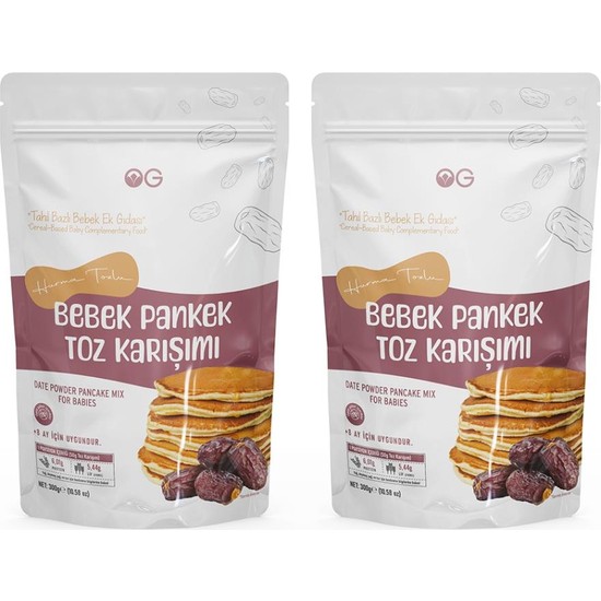 OG natural 2'li Hurma Tozlu Bebek Pankek Toz Karışımı 300 Gr +8 Ay