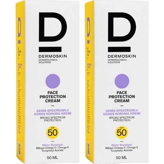 Dermoskin Face Protection Spf 50 Plus 50 ml Güneş Kremi 2'li