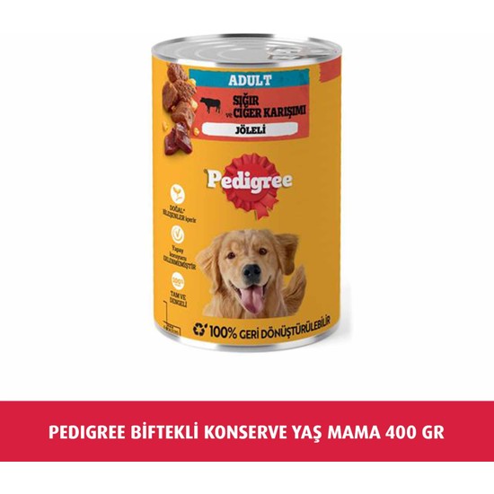 Pedigree Sığır Ciğer Karışımı 400 gr Yetişkin Köpekler İçin Tam Besleyici Mama