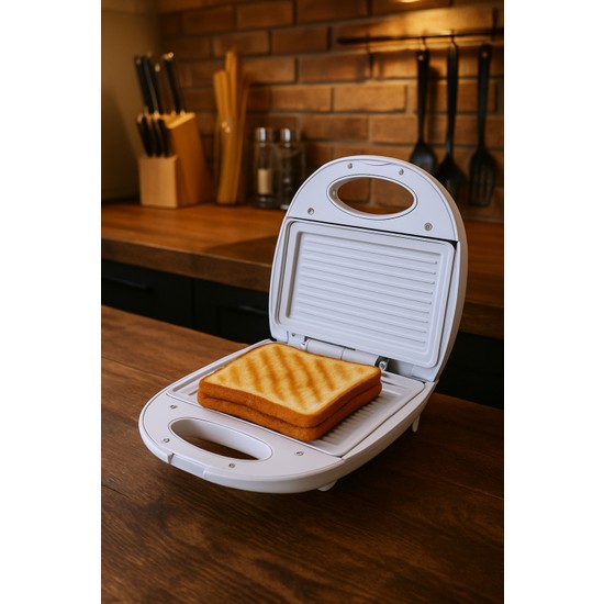 Awox Sole Mini Tost Makinesi 750 W Seramik Plaka Özellikli Beyaz Renkli Yerli Üretim