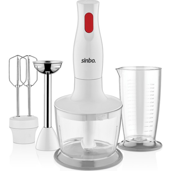 Sinbo SHB-3147 400 Watt El Tipi Blender Seti Beyaz Renk 700 ml Ölçü Kabı ve 600 ml Doğrayıcı