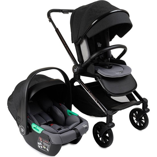 Baby Plus Snapjoy Travel Sistem Bebek Arabası, Çift Yönlü, Tek Elle Katlanabilir, I-Size Uyumlu Ana Kucaklı, 0-22 kg, Siyah