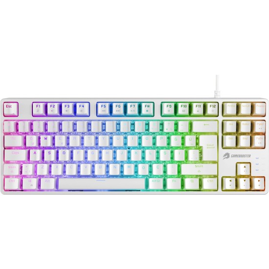Gamebooster G23W Enigma Tkl Rainbow Aydınlatmalı Red Switch Mekanik Beyaz Oyun Klavyesi