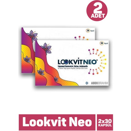 Seddar Collection Lookvit Neo 30 Kapsül 2 Adet Lipozomal Reversatrol ve Balık Yağı İçeren Takviye Edici Gıda