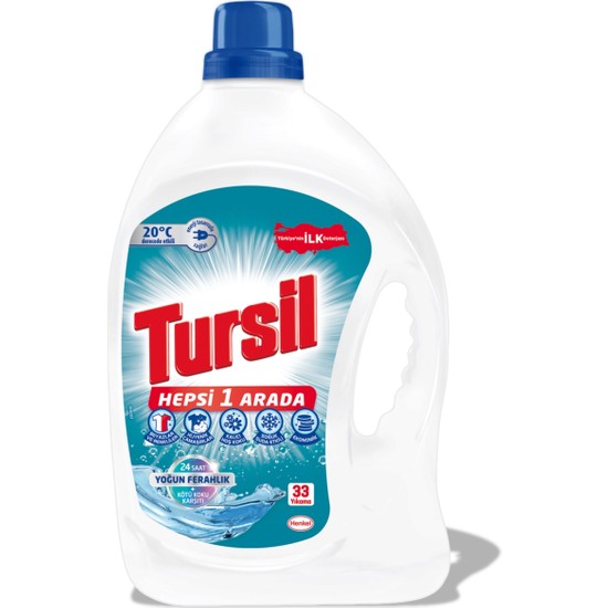 Tursil Jel Beyazlar&Renkliler Hepsi 1 Arada Sıvı Çamaşır Deterjanı Yoğun Ferahlık 2145Ml (33 Yıkama)