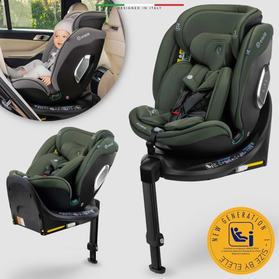 Elele Stradafix 360° Dönen I-Size Oto Koltuğu Isofix 40-150 cm 0-36 kg Yeşil Özellikleriyle Güvenli