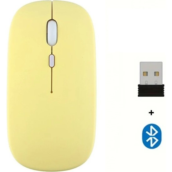 M.TK Moveteck Apple iPad Macbook Telefon Telefon Laptop Tablet Uyumlu Şarj Edilebilir Kablosuz Ince Hafif Bluetooth Renli Mouse Fare