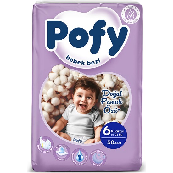 Pofy Xl 6 Numara Bebek Bezi 15-25 kg 50 Adet