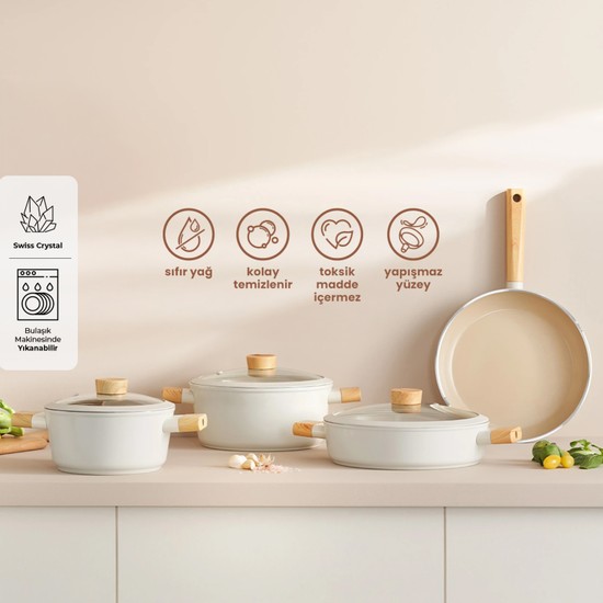 Emsan Swiss Crystal 7 Parça Tencere Seti