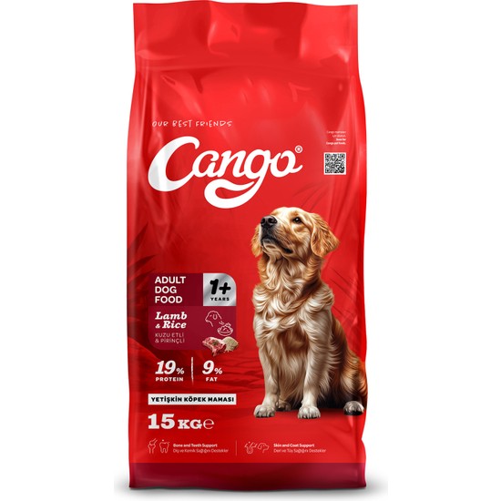 Cango Yetişkin Köpek Maması Kuzu Etli & Pirinçli 15 kg Premium Beslenme İçin Tam Formül