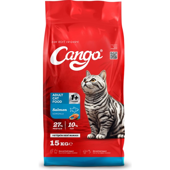 Cango Somonlu Yetişkin Kedi Maması Premium 15 kg Enerji Dolu Beslenme İçin
