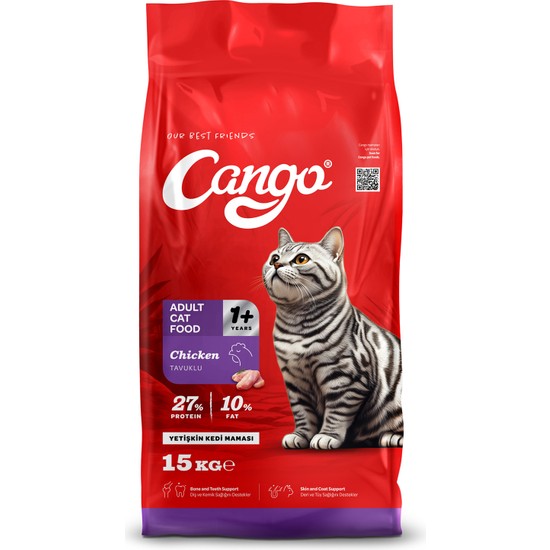 Cango Tavuklu Premium Yetişkin Kedi Maması 15 kg Enerji Dolu Besleyici İçerik