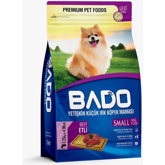 Bado Yetişkin Küçük Irk Köpek Maması Etli 2,25 kg Sağlıklı Deri ve Parlak Tüyler İçin Premium