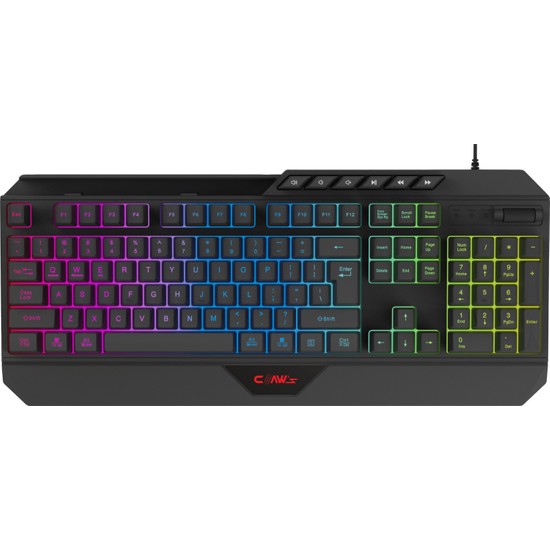 Claw's Nexus K1 RGB Full Membran 104 Tuşlu Ekstra Multimedya / Rollover Ses Kontrol Mekanizmalı & Claw's Reflex Örgü Kablolu Gaming Klavye (11 Farklı RGB Efektli)