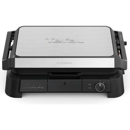 Tefal SuperGrill 3in1 XL 8 Porsiyon Kapasiteli 2200 Watt Barbekü Izgara ve Tost Makinesi - Inox
