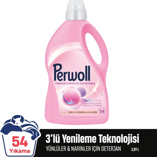 Perwoll Yünlüler ve Narinler İçin Hassas Bakım Sıvı Deterjanı 2970 ml (54 Yıkama)