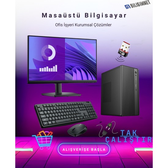 Dagmor BN2015282 Intel I7 12700 16GB Ddr4 500GB M2 Nvme 27'' LED Ekran Set + Wifi Ofis Bilgisayarı