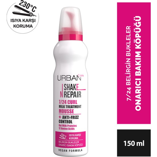 Urban Care Shake N Repair 7/24 Kabaran ve Bukleli Saçlara Özel Saç Bakım Köpüğü 150 ml