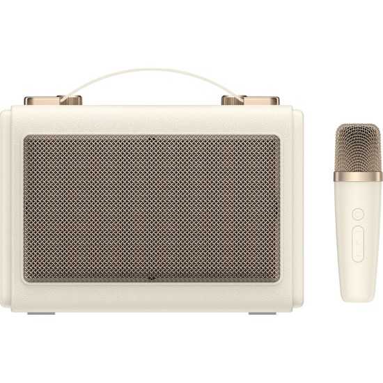 Havit SK823BT Bej Renkli Mikrofonlu Bluetooth Hoparlör – Retro Tasarım, Taşıma Sapı ile Kolaylık Bt V5.3