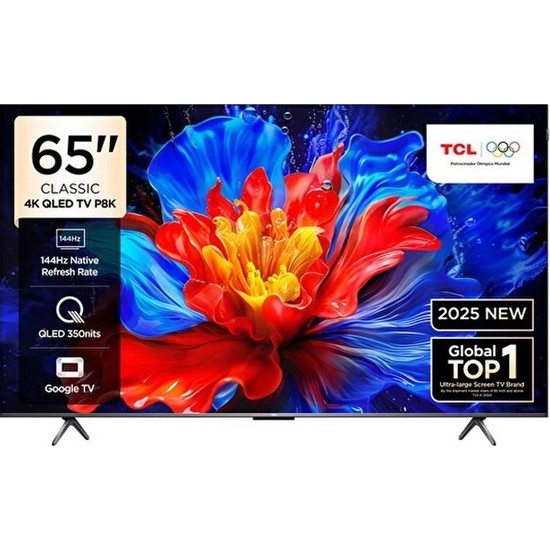TCL 65P8K 65" 165 Ekran Uydu Alıcılı 4K Ultra HD Google QLED TV