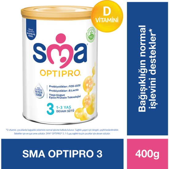 SMA Optipro Probiyotikli 3 400 gr 1-3 Yaş Devam Sütü