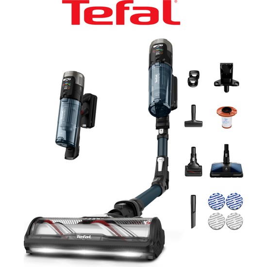 Tefal TY9AC1WO X-Force Flex 13.60 Allergy Aqua Aerospin 150 Air Watt Kablosuz Şarjlı Dikey Süpürge