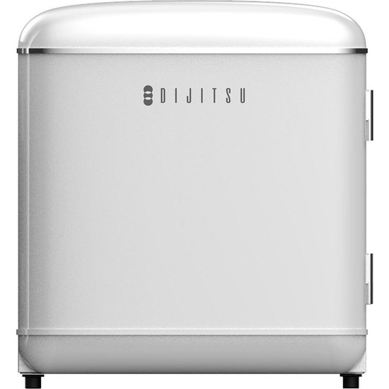 Dijitsu Retro Beyaz Çift Kapılı Mini Buzdolabı 47 lt Kapasite F Enerji Sınıfı Özellikleriyle