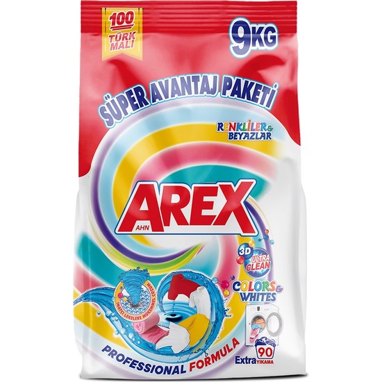 Arex Matik Toz Deterjan 9 kg Kır Çiçeği Kokulu 90 Yıkama Renk Koruma ve Derinlemesine Temizlik