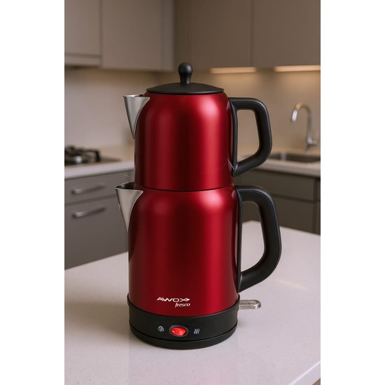 Awox Fresco 2'si 1 Arada Paslanmaz Çelik Çay Makinesi & Su Isıtıcı kettle