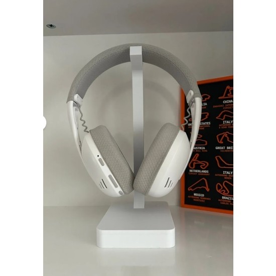 Ceres Shop Gamer Kulaklık Standı Beyaz 24CM Düz Desenli Plastik Materyal ile Dayanıklı Kulaklık Tutucu