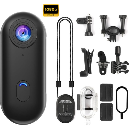 Robeve Mini Wifi Aksiyon Kamerası 1080P Giyilebilir Aksiyon Kamera - Su Geçirmez Tasarım - Ses ve Görüntü - Motorsiklet Görüntü Kaydı - Aksiyon Görüntü Kaydı