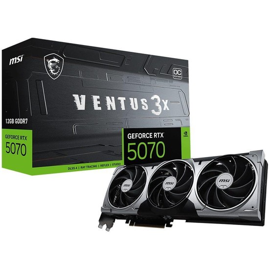 Msı Geforce Rtx 5070 12G Ventus 3x Oc 12GB Gddr7 192 Bit Dlss 4 Ekran Kartı