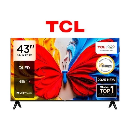 TCL 43S5K 43" 109 Ekran Uydu Alıcılı Full HD Android Smart QLED TV