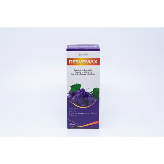 Resvemax 150 ml Resveratrol, Quercetin, Acerola C Vitamini, D Vitamini Içeren Sıvı Takviye Edici GıdaSkt: 03/2029