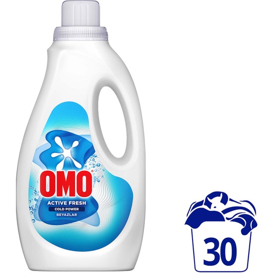 Omo Active Fresh Cold Power 1500 ml Beyazlar İçin Sıvı Çamaşır Deterjanı Etkili Temizlik