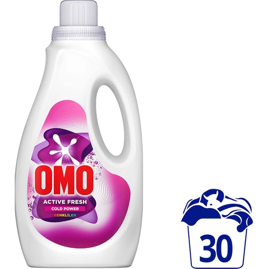 Omo Active Fresh Cold Power Renkliler Için Sıvı Deterjan 1500 ml Etkili Temizlik