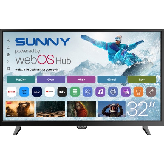 Sunny SN32DAL540 32" 81 Ekran Dahili Uydu Alıcılı HD Ready Smart webOS LED TV