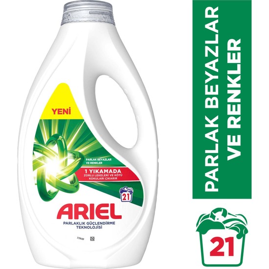 Ariel Sıvı Çamaşır Deterjanı Beyazlar ve Renkliler 21 Yıkama