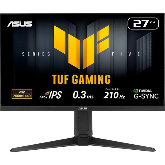 Asus Tuf Gamıng VG27AQL5A 27 Fast IPS 2560X1440 0.3ms 210Hz 350CD Dp HDMI USB Hoparlör Vesa 3yıl Eyecare, Flıcker-Free,pivot,düşük Mavi Işık Monitör