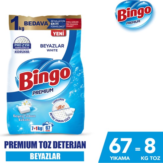 Bingo Matik Premium Toz Deterjan 8 kg Beyaz