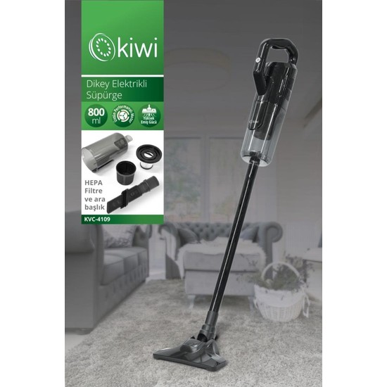 Kiwi KVC-4109 2'si 1 Arada Dikey Elektrikli Süpürge 800 ml HEPA Filtreli Toz Haznesi ile Sessiz Temizlik