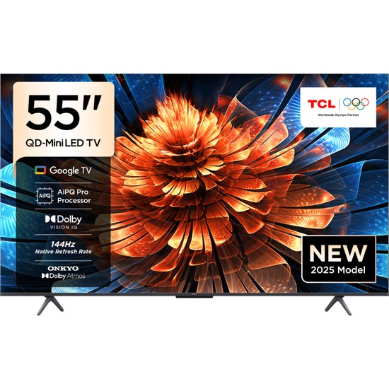 TCL 55Q6C 55" 139 Ekran Uydu Alıcılı 4K Ultra HD MiniLED Google TV