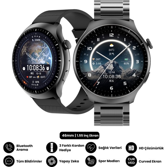 Harvox Watch Hx-4 Pro Akıllı Saat Apple iPhone ve Android Tüm Telefonlara Uyumlu