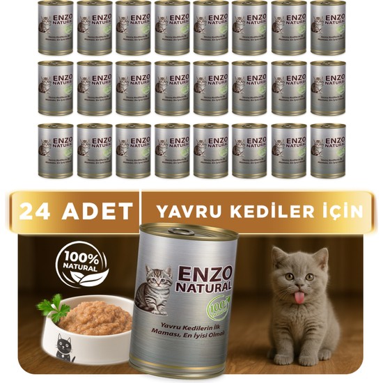 Enzo Natural Yavru Yaş Kedi Maması 410 gr x 24