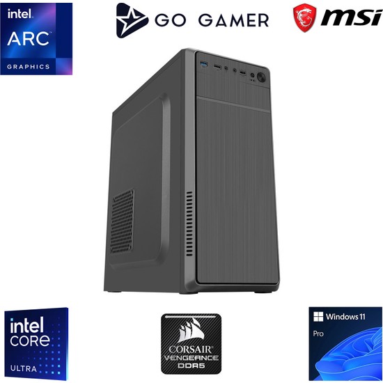 Go Gamer U01 Intel Core Ultra 5 225 / 16GB DDR5 5600Mhz / 256GB m.2 SSD / Windows 11 Pro İş Bilgisayarı