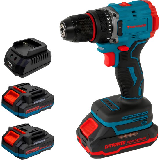 CATPOWER CAT1020 20V 2.0Ah Akülü Kömürsüz Darbesiz Matkap Vidalama Çantalı 10 mm Güçlü Performans